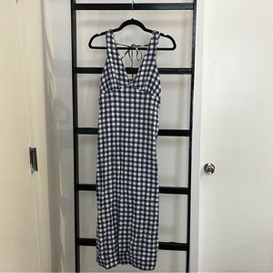 Italian Summer Checkered Midi Dress